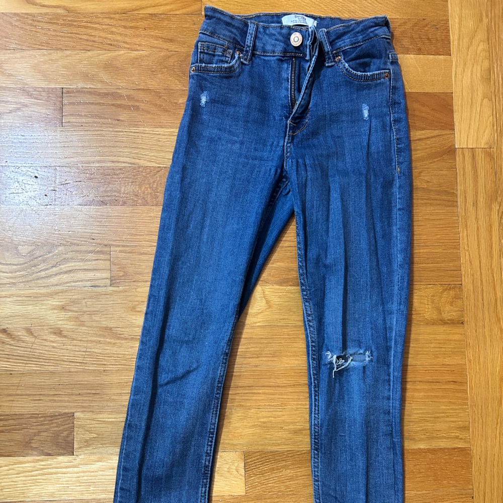 Dark Blue Distressed Jeans